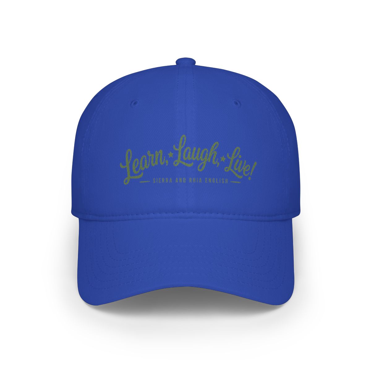 Sierra and Rhia English "Learn, Laugh, Live!" Hat - alternate angle 2, merchandise