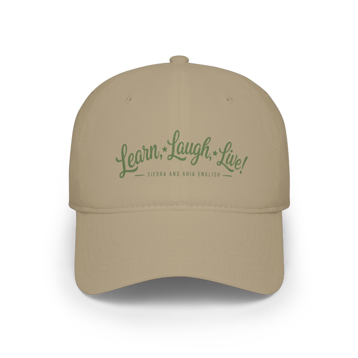 Sierra and Rhia English "Learn, Laugh, Live!" Hat - alternate angle 3, merchandise