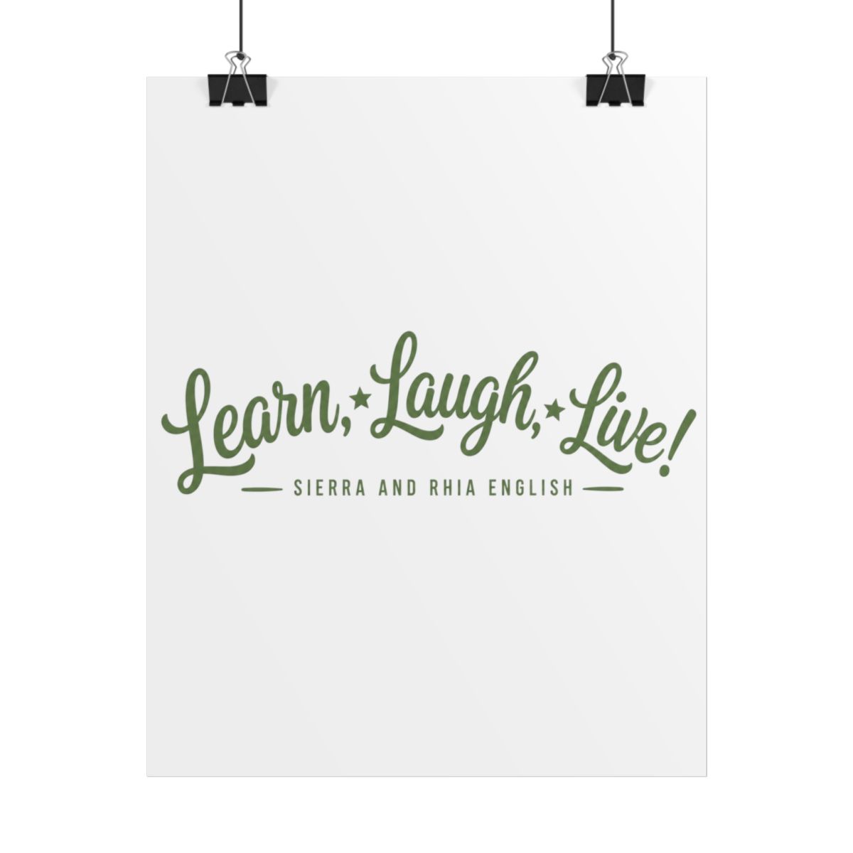 Sierra and Rhia English "Learn, Laugh, Live!" Poster