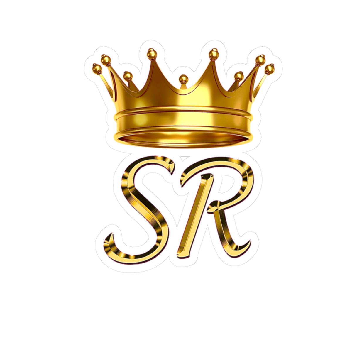 Gold Crown SR Sticker | Kiss-Cut Vinyl Leopard Accent Sierra and Rhia English