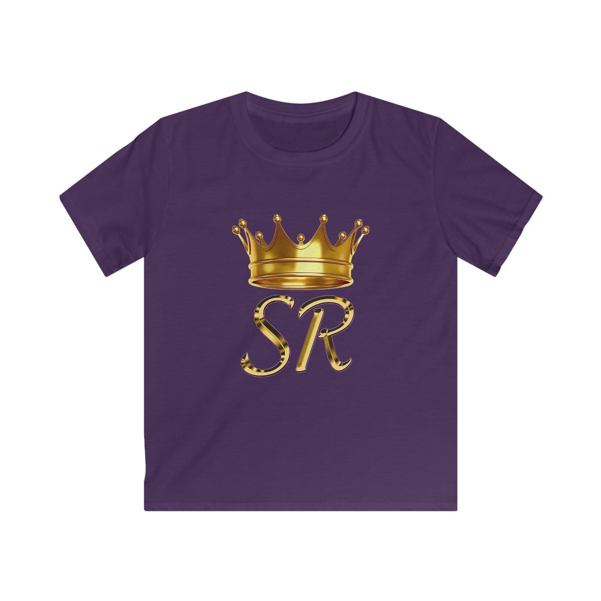 Gold Crown SR Initials Kids Tee | Monogram Crown Shirt Sierra and Rhia English - alternate angle 2, merchandise